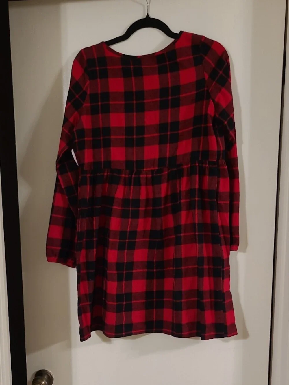 The Children's Place Red and Black Plaid Button-Front Kids Dress